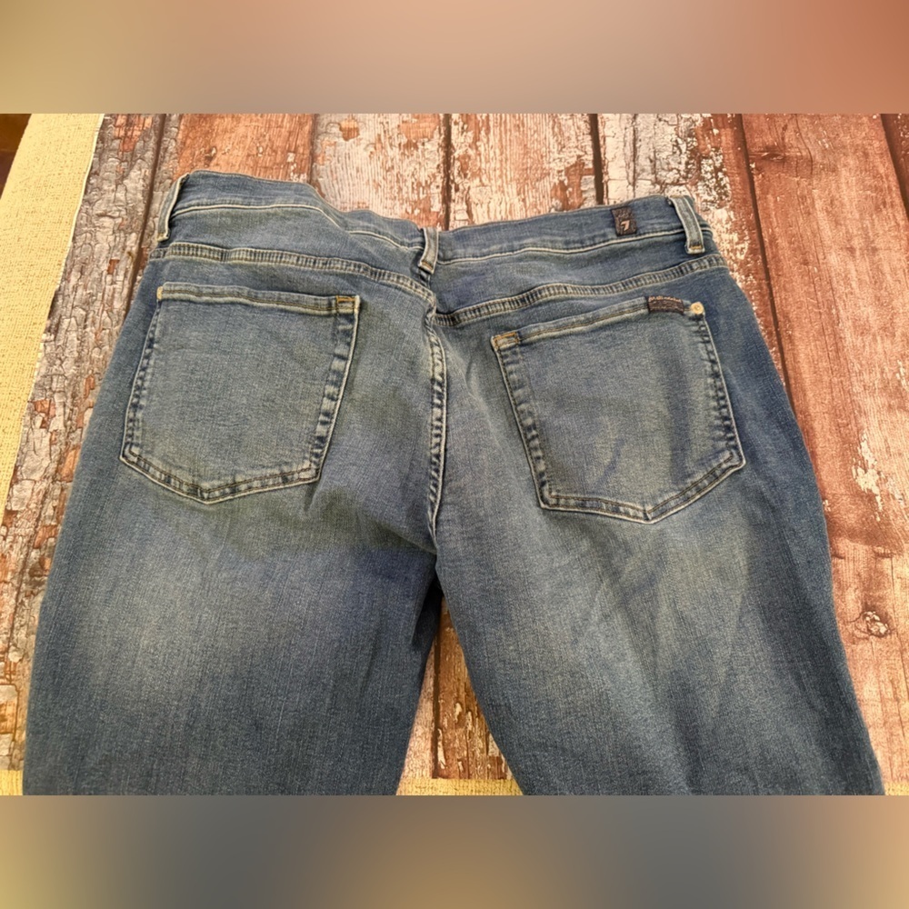 7 For All Mankind Women's Blue Slim Jeans - Picture 3 of 7